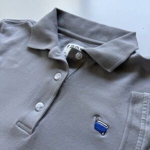 IZOD‎ Golf Short Sleeve Polo Shirt Womens Small Gray Custom Embroidered Logo
